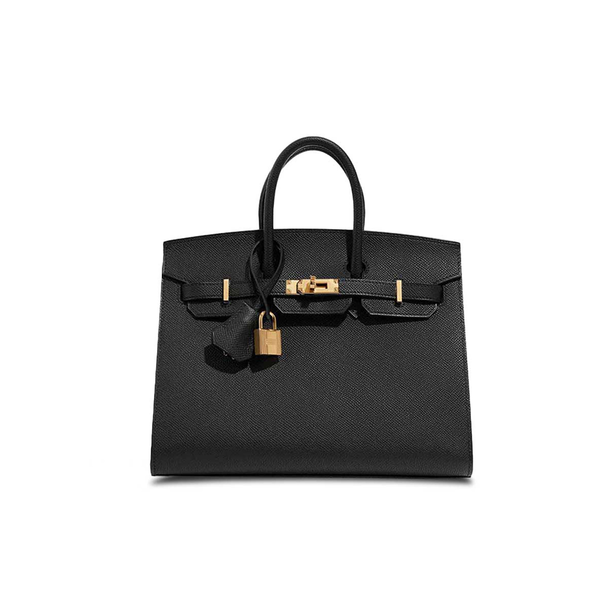 HERMES MASTER BIRKIN 25 EPSOM LEATHER BLACK GOLD BUCKLE HIGH END BAG H028369CC89 (25*20*13cm)